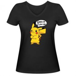 Жіноча футболка з V-подібним вирізом Catch me if you can - PrintSalon