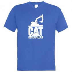 Мужская футболка  с V-образным вырезом Caterpillar cat - PrintSalon
