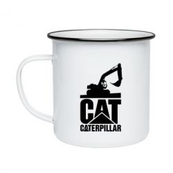 Кружка эмалированная Caterpillar cat - PrintSalon