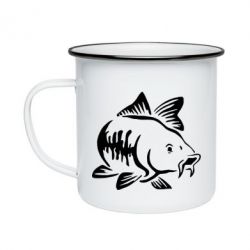 Кружка емальована Catfish
