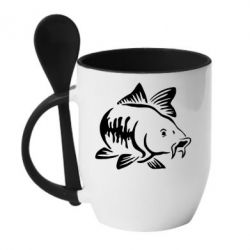 Чашка з ложкою Catfish - PrintSalon