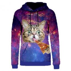Жіноче 3D худі Cats eat pizza