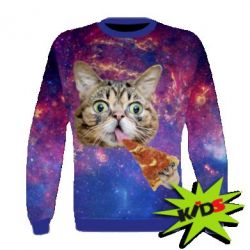 Дитячий 3D світшот Cats eat pizza - PrintSalon