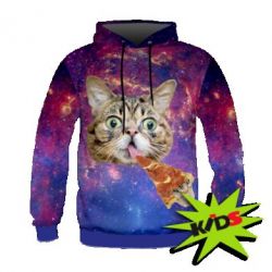 Дитяче 3D худі Cats eat pizza - PrintSalon