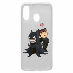 Чехол для Samsung A40 Catwoman and Angry Batman - PrintSalon
