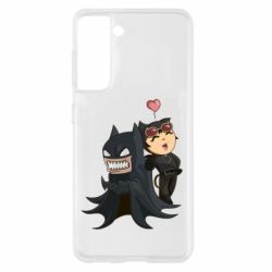 Чехол для Samsung S21 Catwoman and Angry Batman