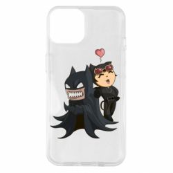 Чехол для iPhone 14 Catwoman and Angry Batman - PrintSalon