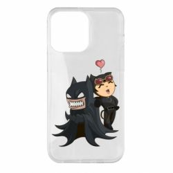 Чехол для iPhone 14 Pro Max Catwoman and Angry Batman - PrintSalon