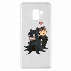 Чехол для Samsung A8+ 2018 Catwoman and Angry Batman - PrintSalon