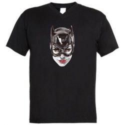 Чоловіча футболка з V-подібним вирізом Catwoman art - PrintSalon