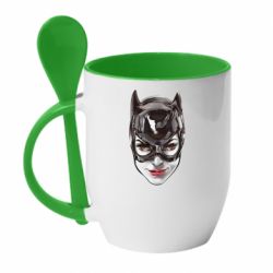 Чашка з ложкою Catwoman art - PrintSalon