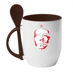 Чашка с ложкой Che Guevara face - PrintSalon
