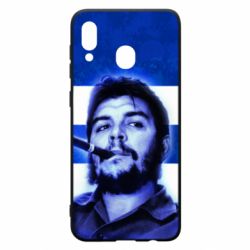 Чехол для Samsung A20 Che Guevara on the flag of Cuba-PrintSalon Чехол для Samsung A20 Che Guevara on the flag of Cuba