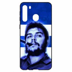 Чехол для Samsung A21 Che Guevara on the flag of Cuba-PrintSalon Чехол для Samsung A21 Che Guevara on the flag of Cuba