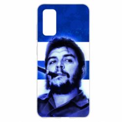 Чехол для Samsung S20 Che Guevara on the flag of Cuba-PrintSalon Чехол для Samsung S20 Che Guevara on the flag of Cuba