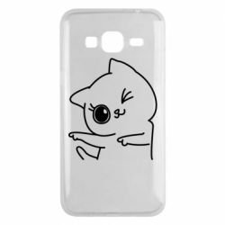 Чехол для Samsung J3 2016 Cheerful kitten - PrintSalon