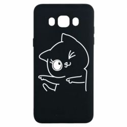 Чехол для Samsung J7 2016 Cheerful kitten - PrintSalon