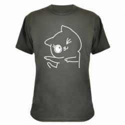 Камуфляжная футболка Cheerful kitten