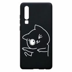 Чехол для Huawei P30 Cheerful kitten - PrintSalon
