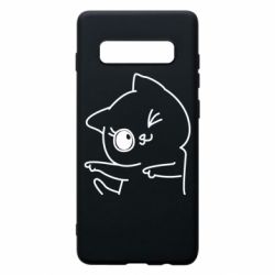 Чехол для Samsung S10+ Cheerful kitten