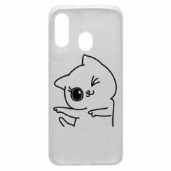 Чехол для Samsung A40 Cheerful kitten - PrintSalon