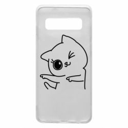 Чехол для Samsung S10 Cheerful kitten - PrintSalon