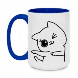 Чашка двухцветная 420ml Cheerful kitten - PrintSalon