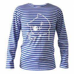 Тельняшка с длинным рукавом Cheerful kitten - PrintSalon