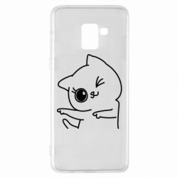 Чехол для Samsung A8+ 2018 Cheerful kitten - PrintSalon
