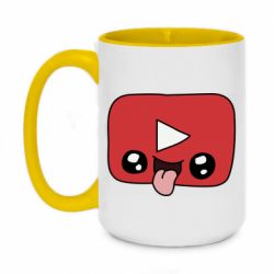 Чашка двухцветная 420ml Cheerful YouTube - PrintSalon