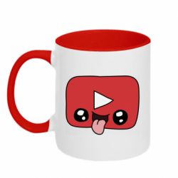 Чашка двокольорова Cheerful YouTube