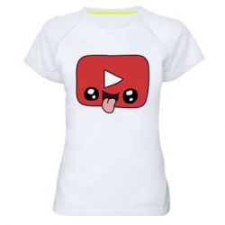 Женская футболка для спорта Cheerful YouTube - PrintSalon