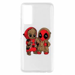 Чехол для Huawei P Smart 2021 Baby Groot And Deadpool - PrintSalon