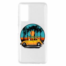 Чехол для Huawei P Smart 2021 Car and sunset - PrintSalon