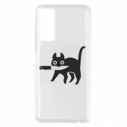 Чехол для Huawei P Smart 2021 Cat with a knife - PrintSalon