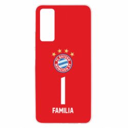Чехол для Huawei P Smart 2021 FC Bayern. Твоя фамилия, номер (англ.) - PrintSalon