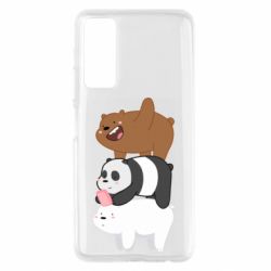 Чехол для Huawei P Smart 2021 Гризли Панда и Белый - PrintSalon