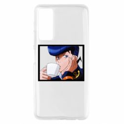 Чехол для Huawei P Smart 2021 Higashikata Josuke drinking tea - PrintSalon
