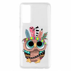 Чехол для Huawei P Smart 2021 Little owl with feathers - PrintSalon