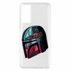 Чехол для Huawei P Smart 2021 Mandalorian Helmet profil - PrintSalon