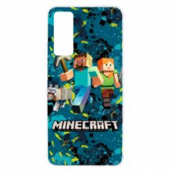 Чохол для Huawei P Smart 2021 Minecraft Steve Alex And Dog - PrintSalon
