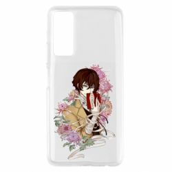 Чехол для Huawei P Smart 2021 Osamu Dazai in flowers-PrintSalon Чехол для Huawei P Smart 2021 Osamu Dazai in flowers