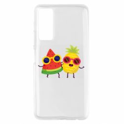 Чехол для Huawei P Smart 2021 Pineapple with watermelon - PrintSalon