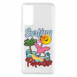 Чехол для Huawei P Smart 2021 Surfing Paradise Flamingo - PrintSalon