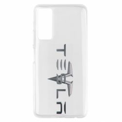 Чехол для Huawei P Smart 2021 Tesla Car logo - PrintSalon