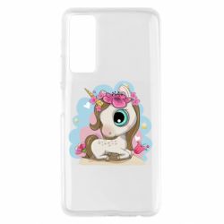 Чехол для Huawei P Smart 2021 Unicorn with flowers - PrintSalon