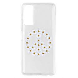 Чехол для Huawei P Smart 2021 Знак мира из ромашек - PrintSalon