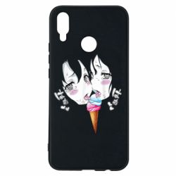 Чехол для Huawei P Smart Plus 2018 Ahegao girl eating ice cream