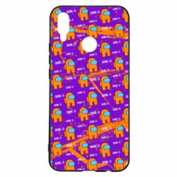 Чехол для Huawei P Smart Plus 2018 Among Us and grunge background-PrintSalon Чехол для Huawei P Smart Plus 2018 Among Us and grunge background