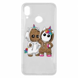Чехол для Huawei P Smart Plus 2018 Baby Groot And Unicorn - PrintSalon